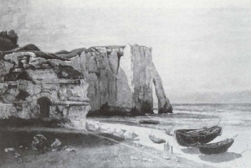 Gustave Courbet Die Felsen von Etretat nach einem Gewitter